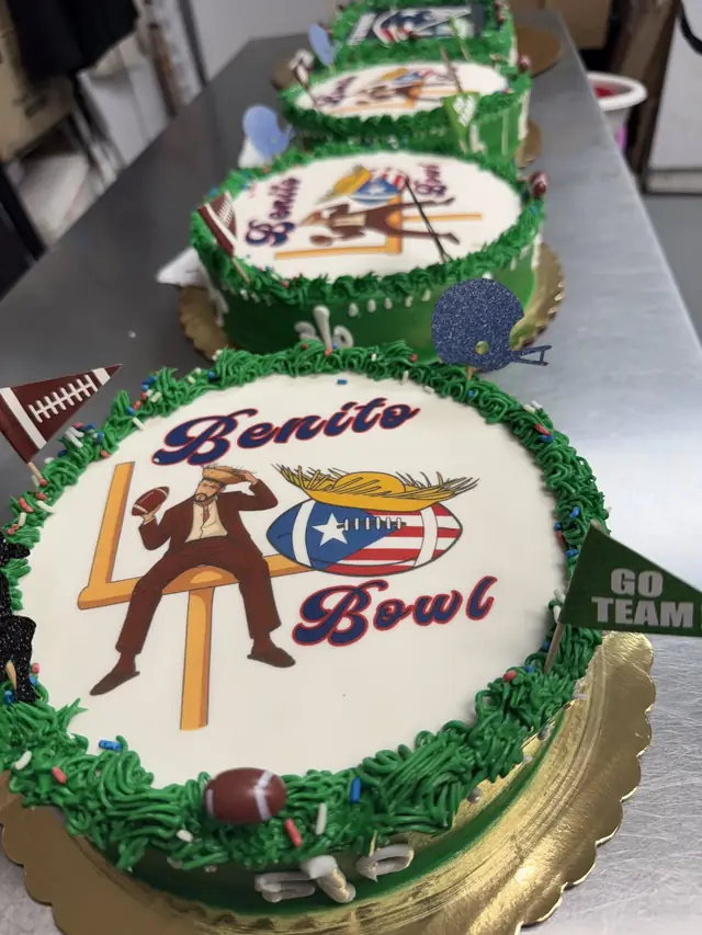 Sports-theme sheet cakes at Lu's Cafe & Bakery