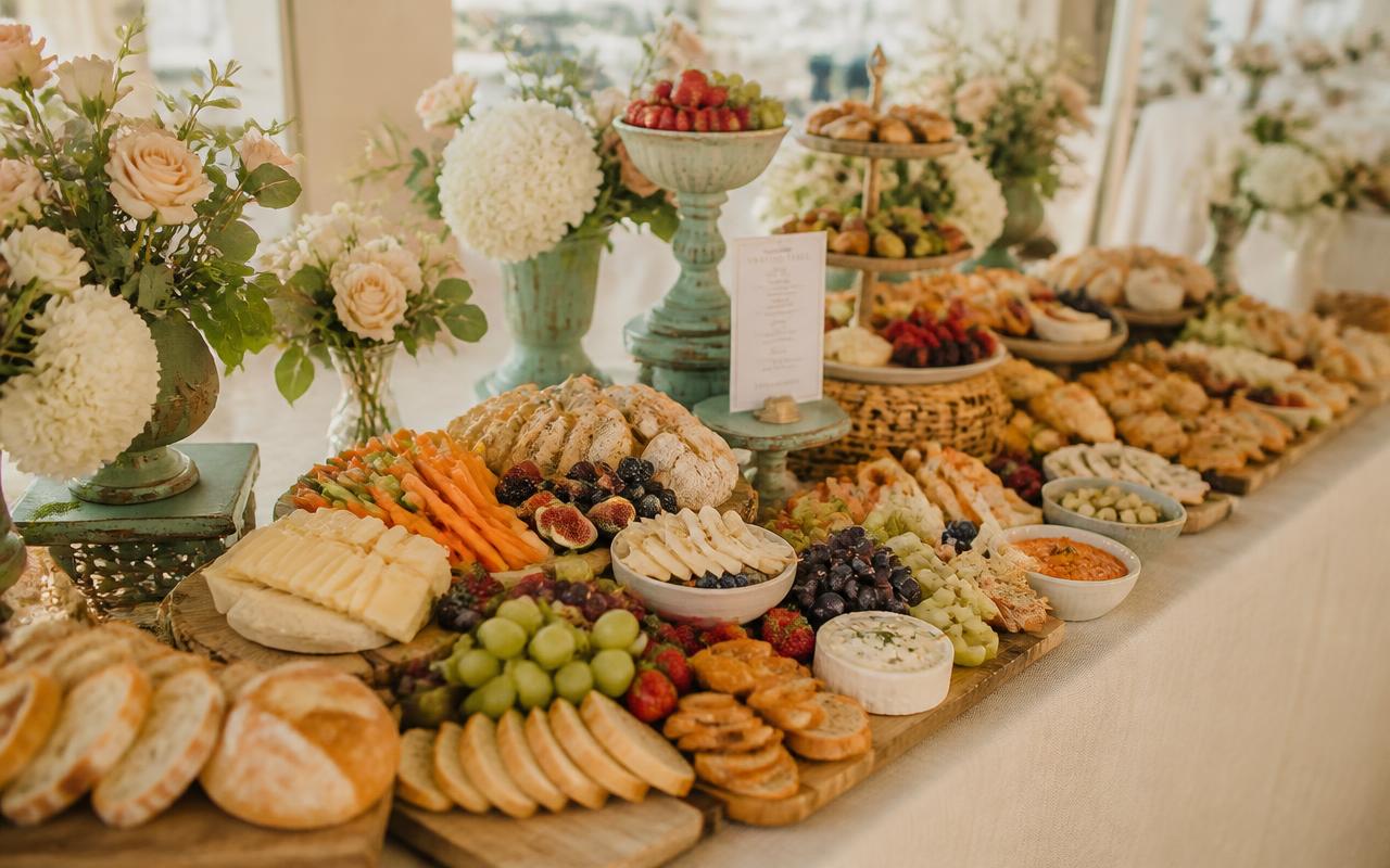 Grazing tables catered by Lu's Cafe & Bakery in Lawrence, MA